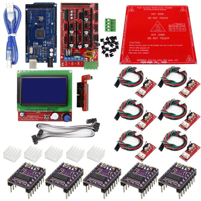 Kit imp 3D Mega+Ramps+LCD12864+HeatBed+DRV8825+limit